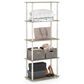 HOMLUX Turn-N-Tube 5-Tier Open Storage Bookshelf in Sonoma Oak and White, , large