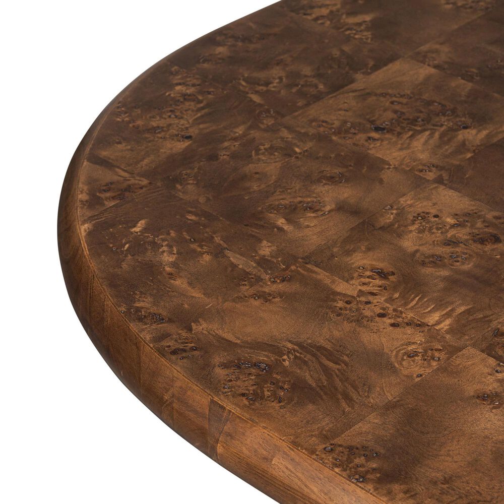 Four Hands Malko Dining Table-Dark Brown Mappa Burl-Dark Brown Rubberwood, , large