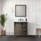 Lexora Home Marsyas 30" Single Bathroom Vanity in Rustic Brown with White Quartz Top and Rectangular Sink, , large