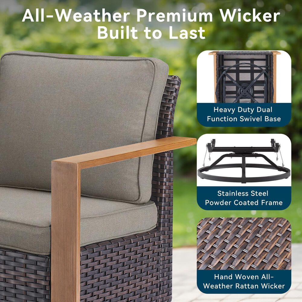 Sunwell Garden 7-Piece Patio Conversation Set in Gray, , large