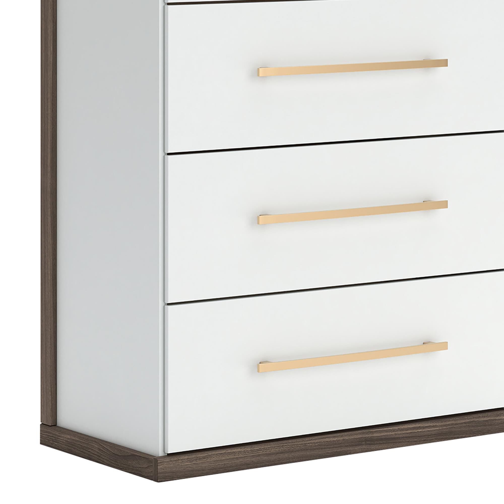Ashley Kendanport 5-Drawer Chest in Dark Brown and Matte White
