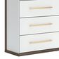 Ashley Kendanport 5-Drawer Chest in Dark Brown and Matte White, , large