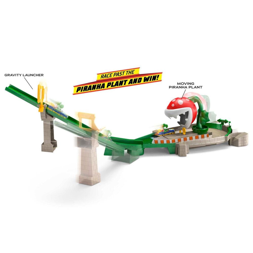 Hot Wheels Mario Kart Piranha Plant Slide Track Set in Multicolor, , large