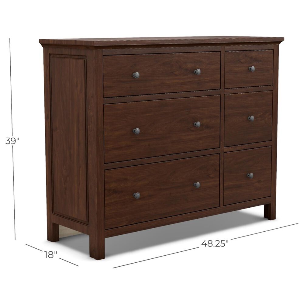 Archbold Furniture Heritage 6 Drawer Combo Dresser in Brown Mahogany, , large