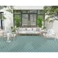 Nourison Twist Reversible 10" x 14" Aqua Indoor/Outdoor Area Rug, , large