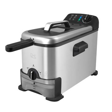 Kalorik 3.2 Quart Deep Fryer with Oil Filtration in Stainless Steel, , large