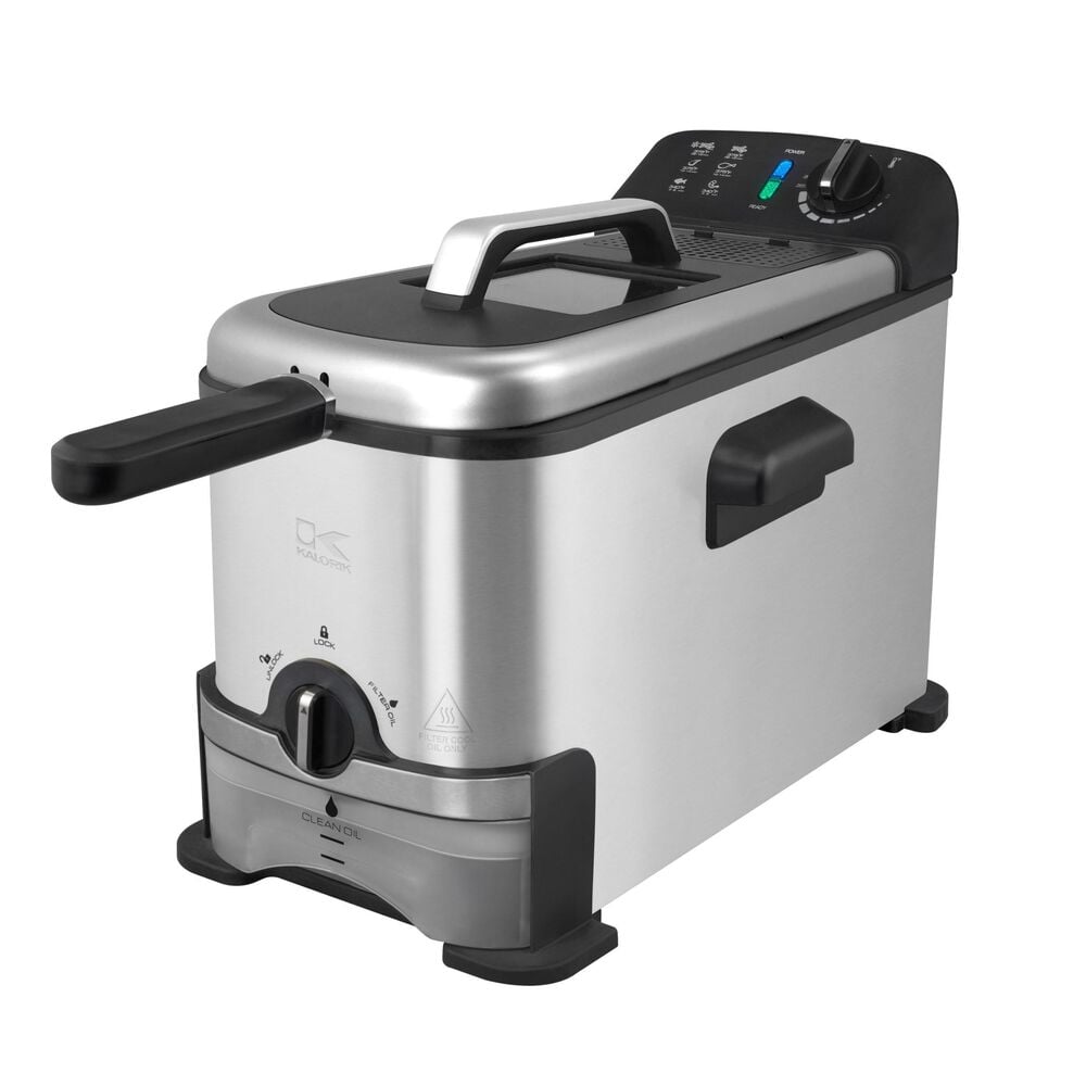 Kalorik 3.2 Quart Deep Fryer with Oil Filtration in Stainless Steel, , large