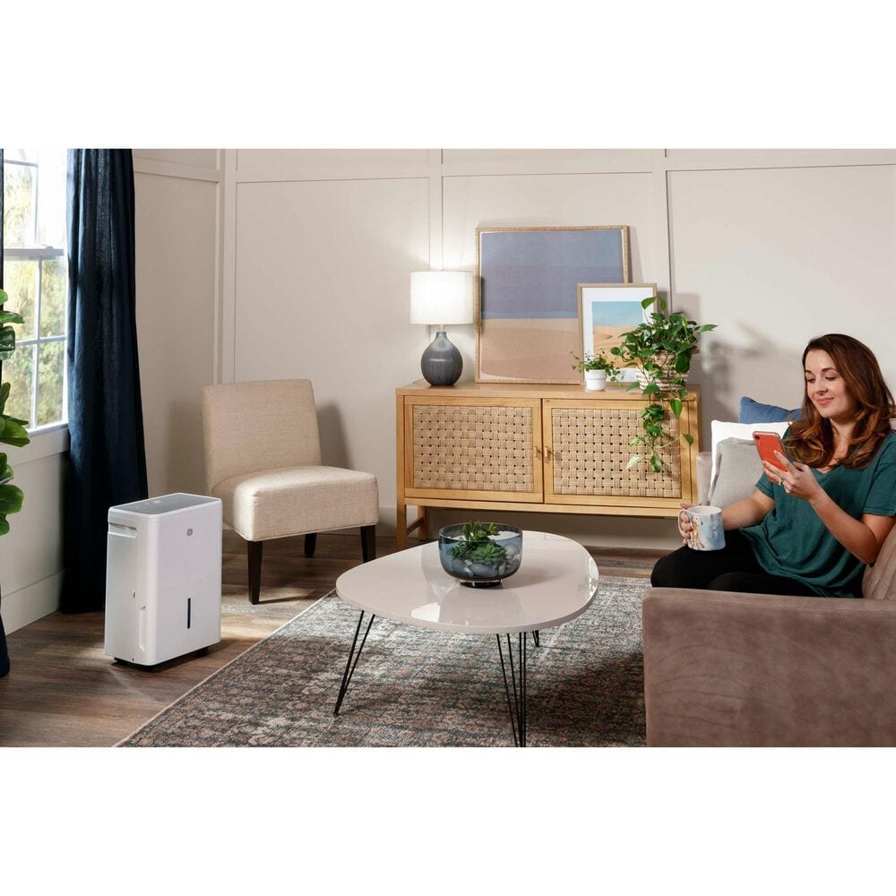 GE Appliances 22 Pint Portable Dehumidifier in White, , large