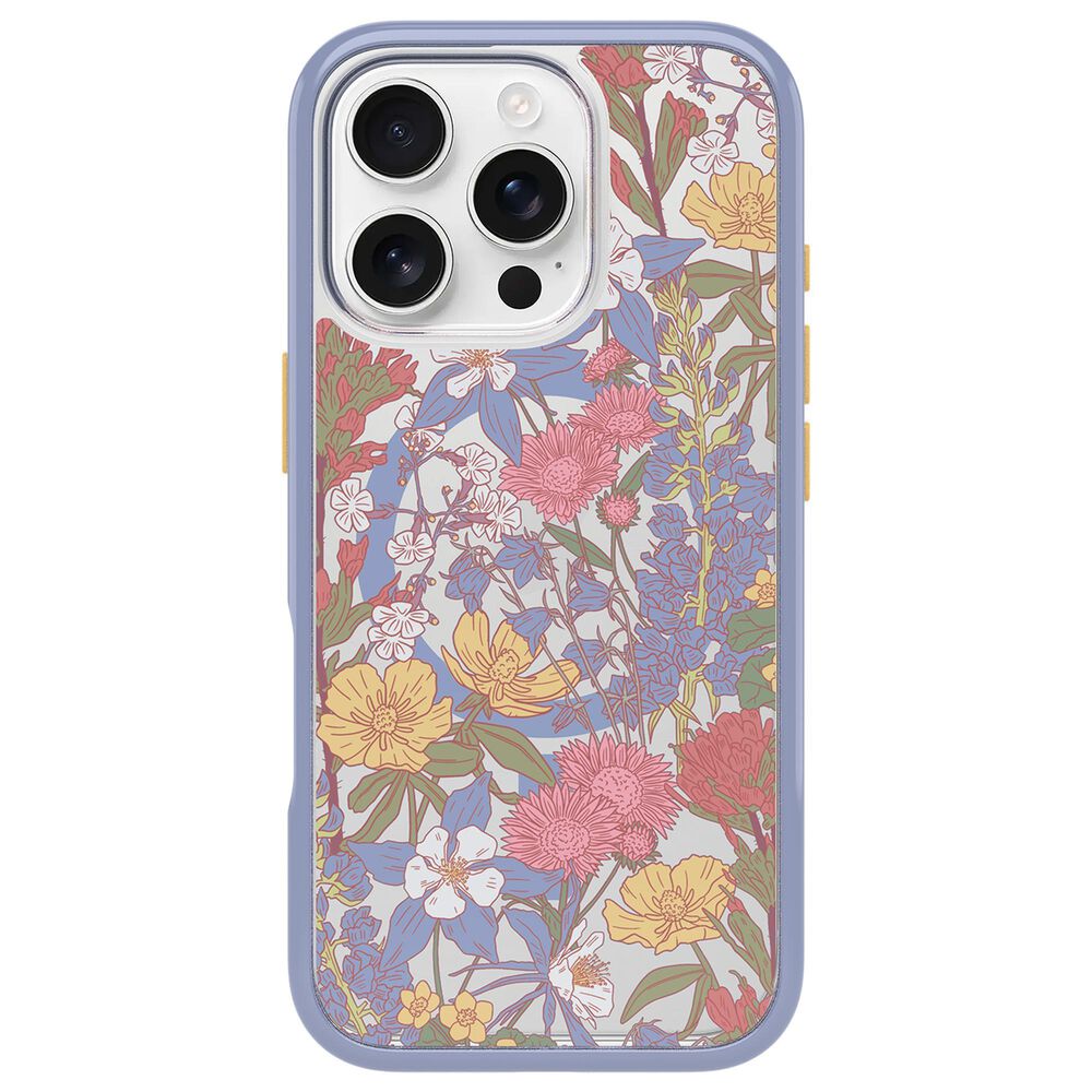 OtterBox Symmetry Series Clear Magsafe Case for Apple iPhone 16 Pro in Floral Purple, , large