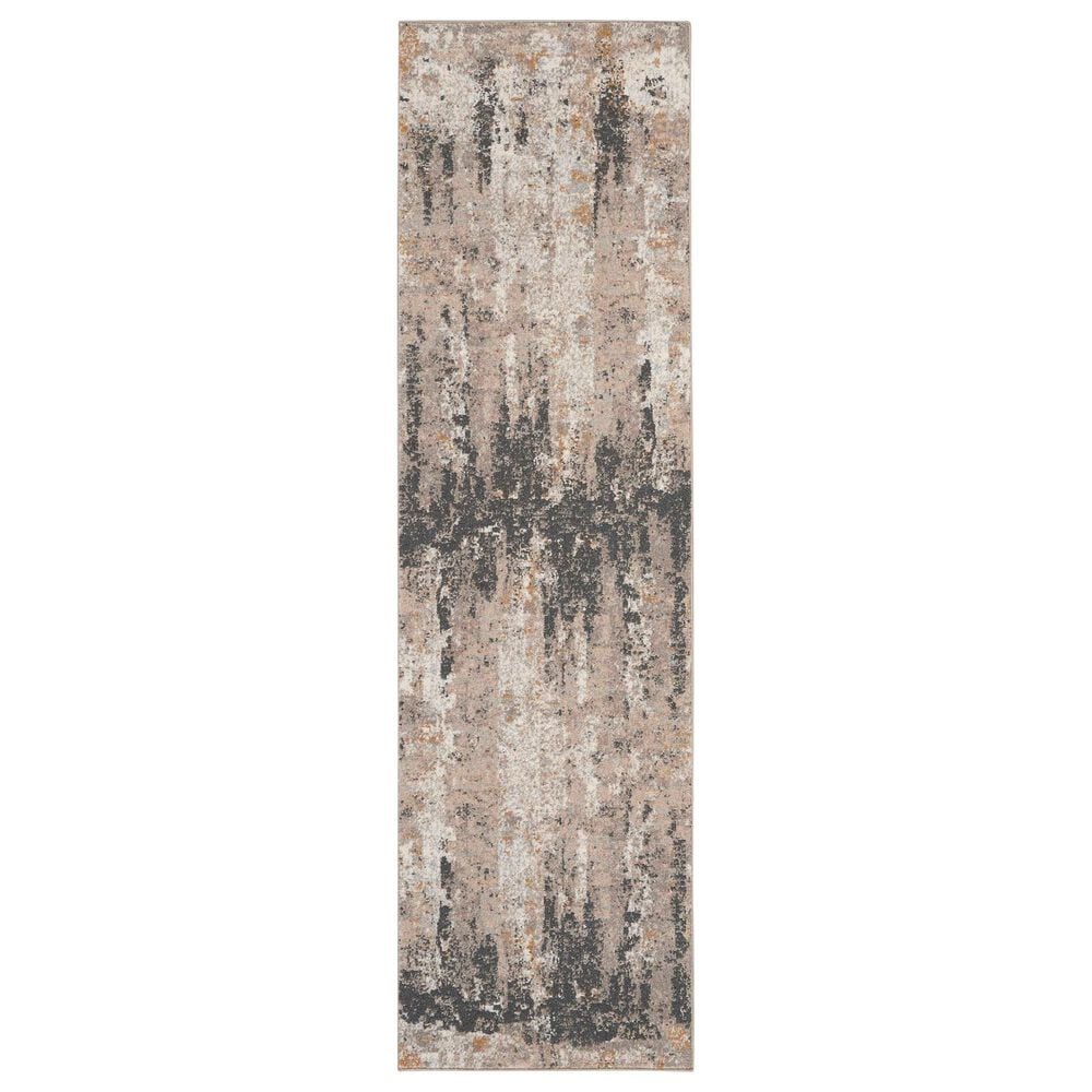 Nourison Tangra 2"2" x 7"6" Cream and Grey Runner, , large