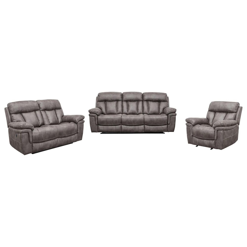 Blue River Estelle 3-Piece Power Reclining Living Room Set in Gunmetal, , large