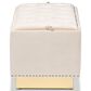 Baxton Studio Powell Storage Ottoman in Beige and Gold, , large