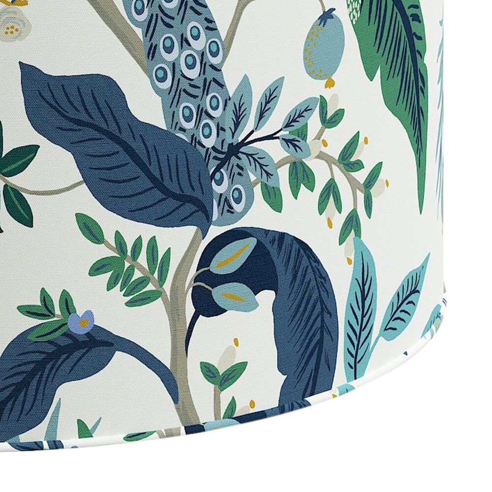 Rifle Paper Co Crafted by Cloth and Company Billie Ottoman in Peacock Blue/White, , large