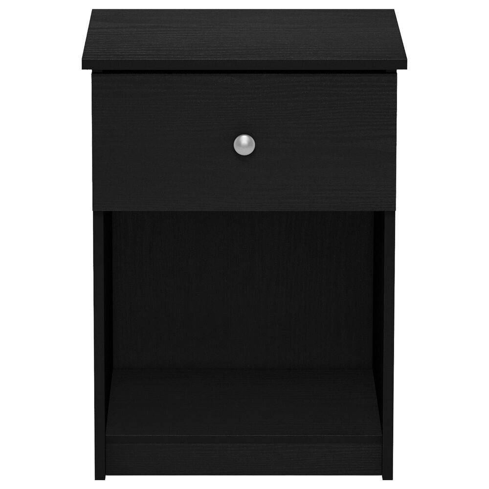 HOMLUX 1-Drawer Modern Nightstand with Knob Handle in Black Oak, , large