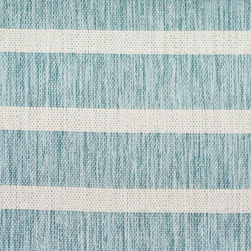 Nourison Positano POS03 Aqua and Ivory 6&#39; x 9&#39; Indoor/Outdoor Area Rug, , large