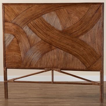 Baxton Studio Elettra Queen Headboard in Dark Brown, , large