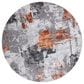 Safavieh Craft CFT820P 4" Round Grey and Orange Area Rug, , large