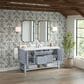 James Martin Vanities Breckenridge 60" Double Bathroom Vanity in Serenity Blue with Single Hole 3 cm White Zeus Quartz Top and Rectangular Sinks, , large