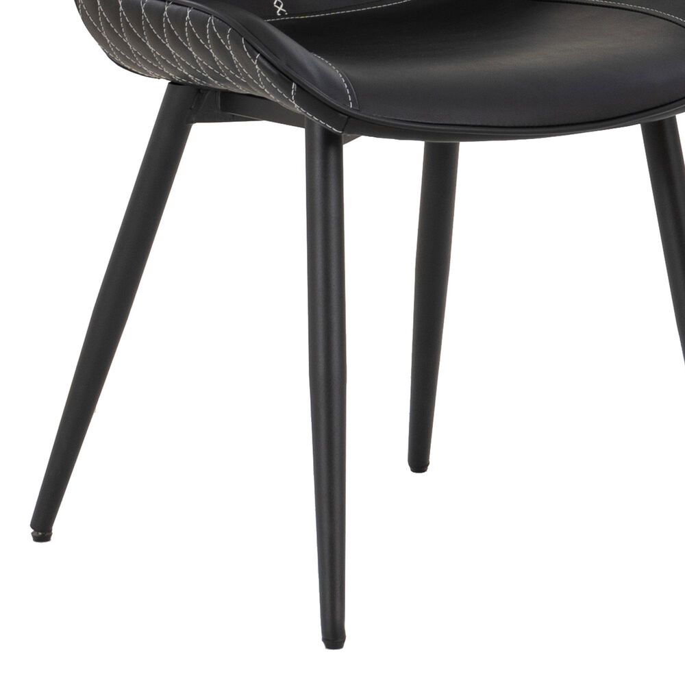Linon Home Decor Edler Side Chair with Black Upholstery in Black (Set of 2), , large