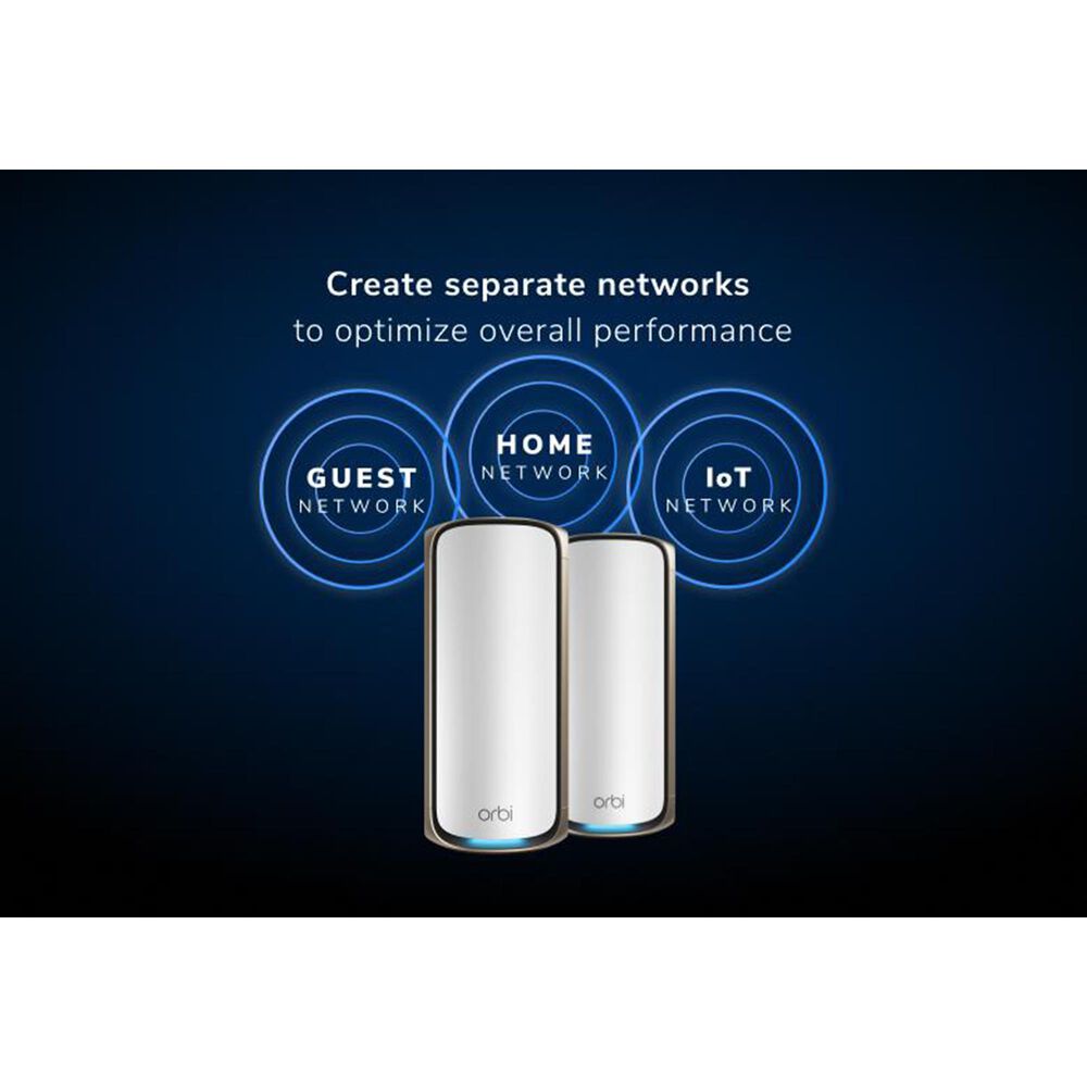 NETGEAR Orbi 970 Series Quad-Band Wi-Fi 7 Mesh System in White &#40;Set of 2&#41;, , large