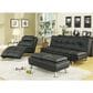 Pacific Landing Contemporary Black Leather Chaise Lounge, , large