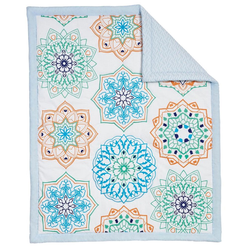 Oxford Baby Mandala 3-Piece Baby Crib Nursery Bedding Set in Blue, , large