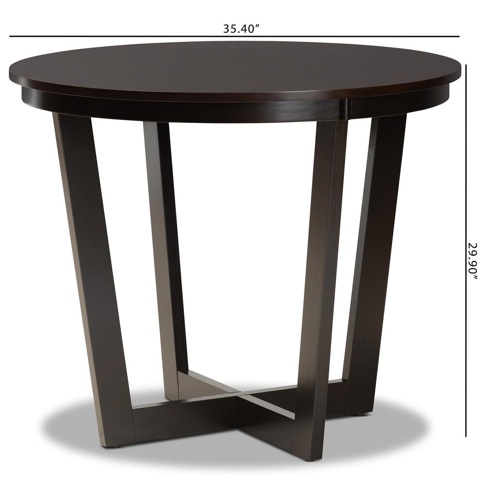 Baxton Studio Alayna Dining Table in Dark Brown - Table Only, , large
