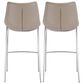 Zuo Modern Magnus Bar Stool in Gray and Silver (Set of 2), , large