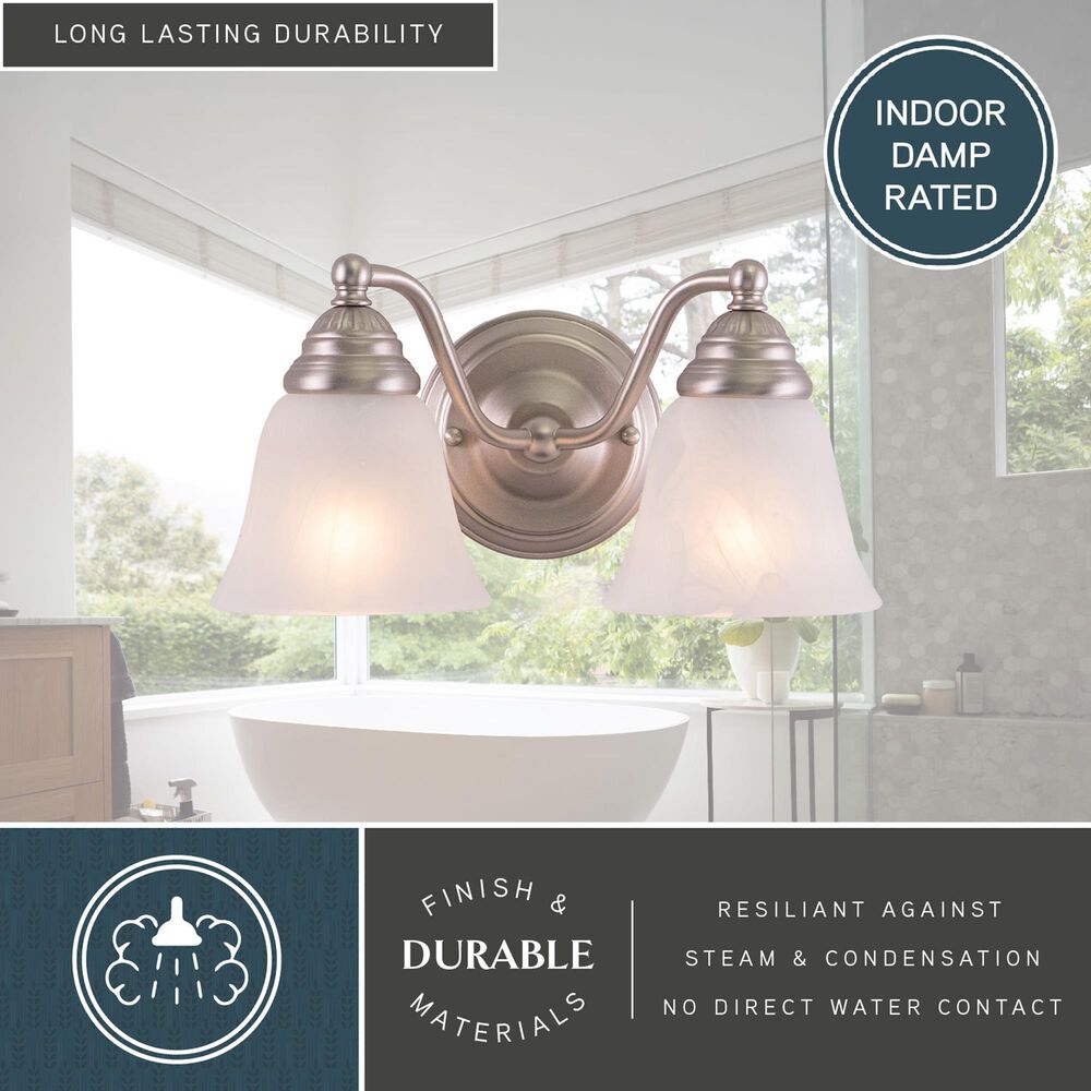 Vaxcel Standford 2-Light Bathroom Vanity in Brushed Nickel, , large