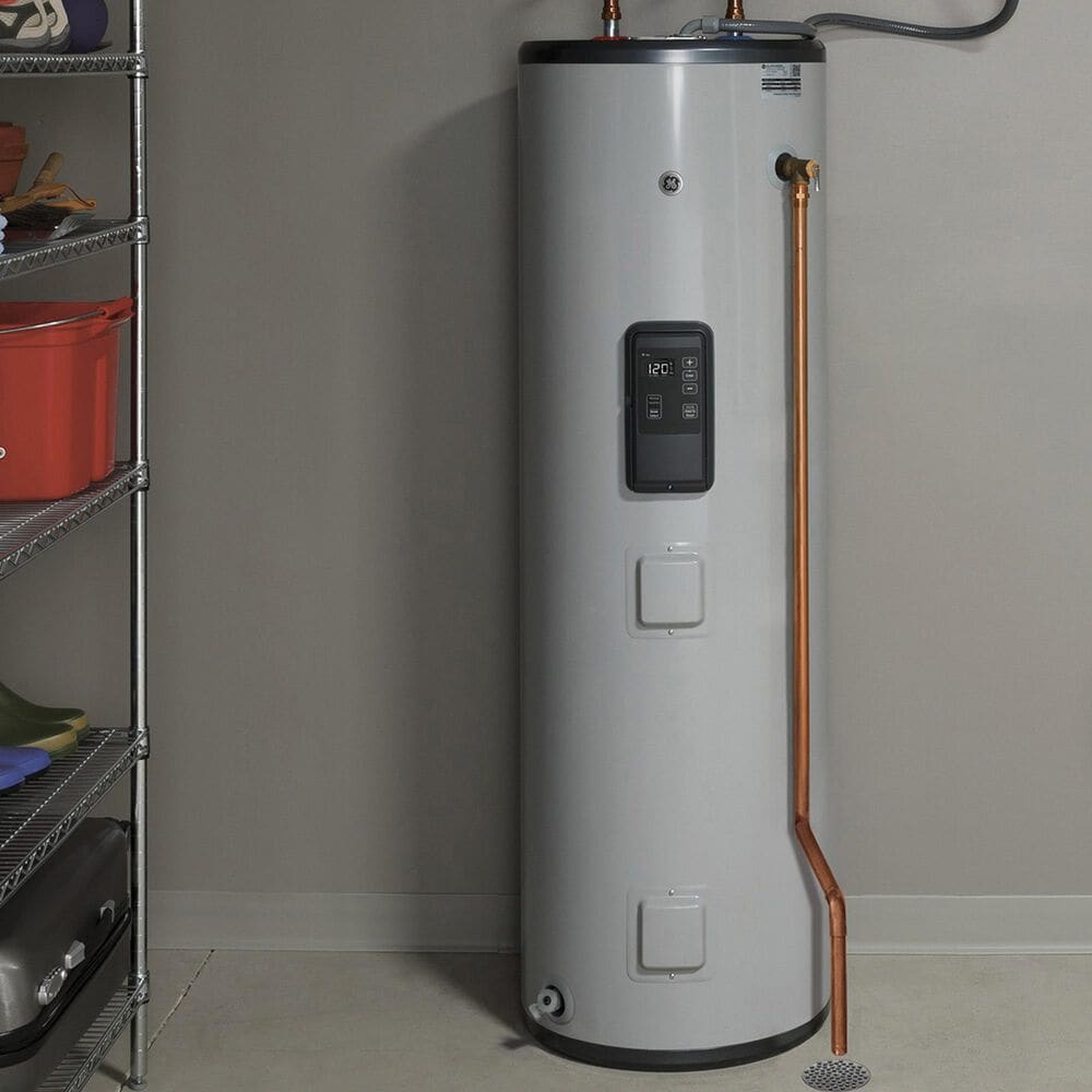 GE Appliances 40-Gallon Smart Tall Electric Water Heater in Gray, , large