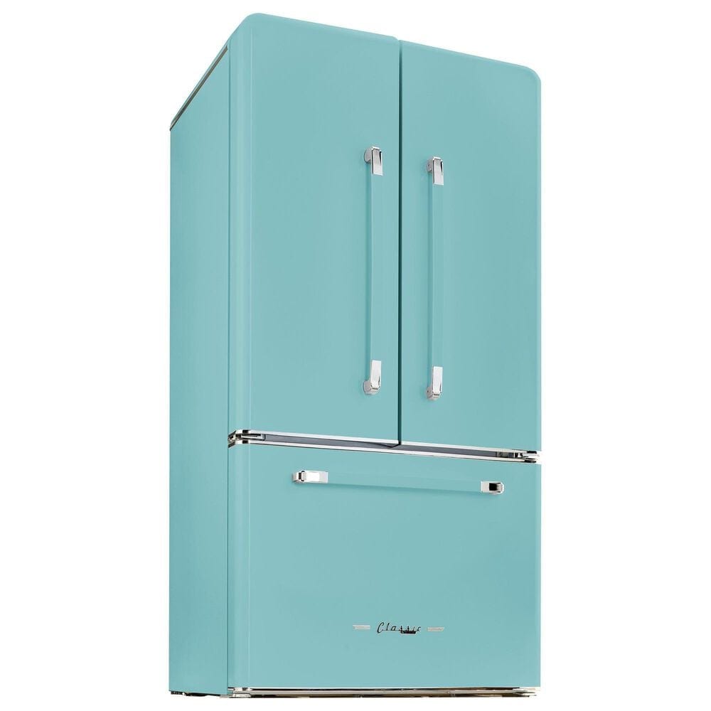 Unique Appliances Classic Retro 21.4 Cu. Ft Frost Free Counter Depth French Door Refrigerator in Ocean Mist Turquoise, , large