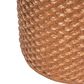 Hearth and Haven Evie Outdoor Round Side Table with Basket Weave Pattern in Brown, , large