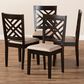 Baxton Studio Caron Side Chair with Sand Cushion in Espresso Brown (Set of 4), , large
