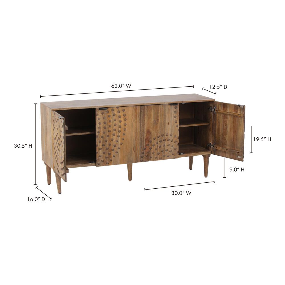 Moe&#39;s Home Collection Infinity 4 Door Sideboard in Semi-Gloss Grey, , large