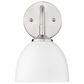 Golden Lighting Zoey 1-Light Wall Sconce in Pewter and White, , large