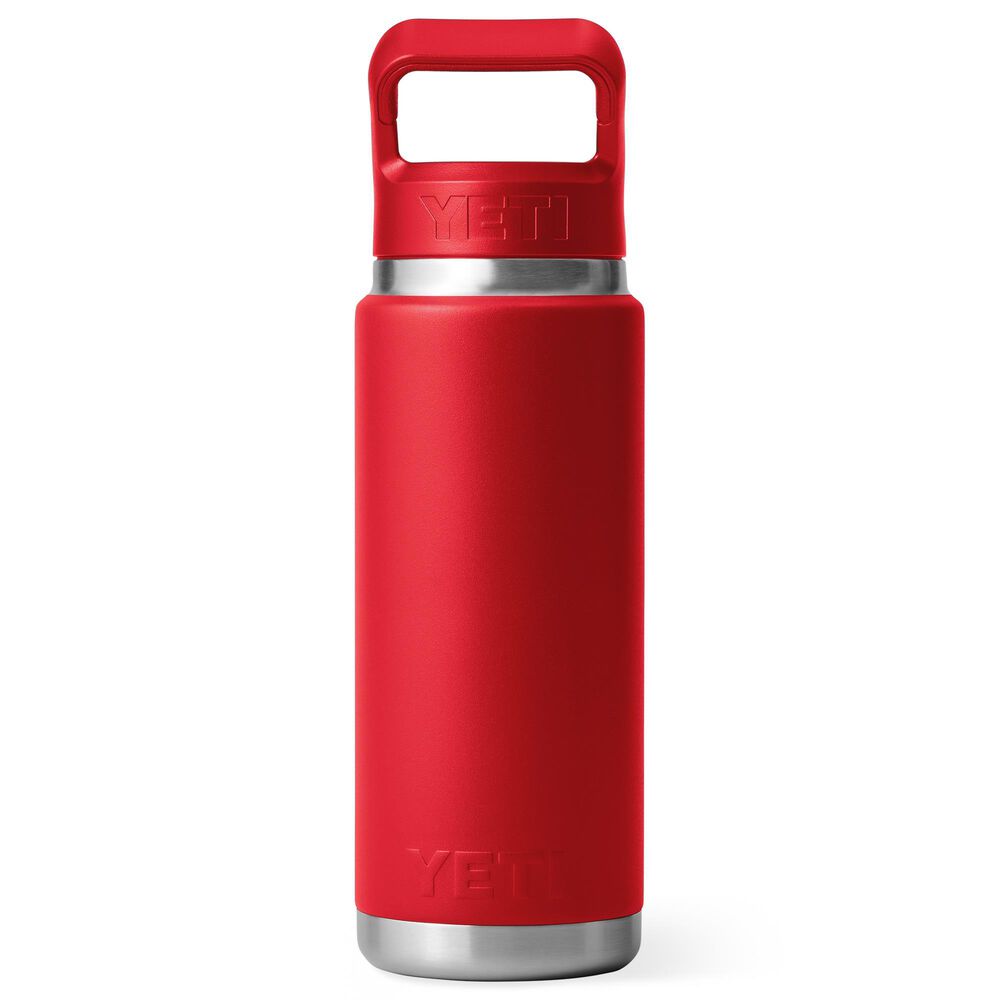 YETI Rambler 26 Oz Water Bottle with Straw Cap in Rescue Red, , large