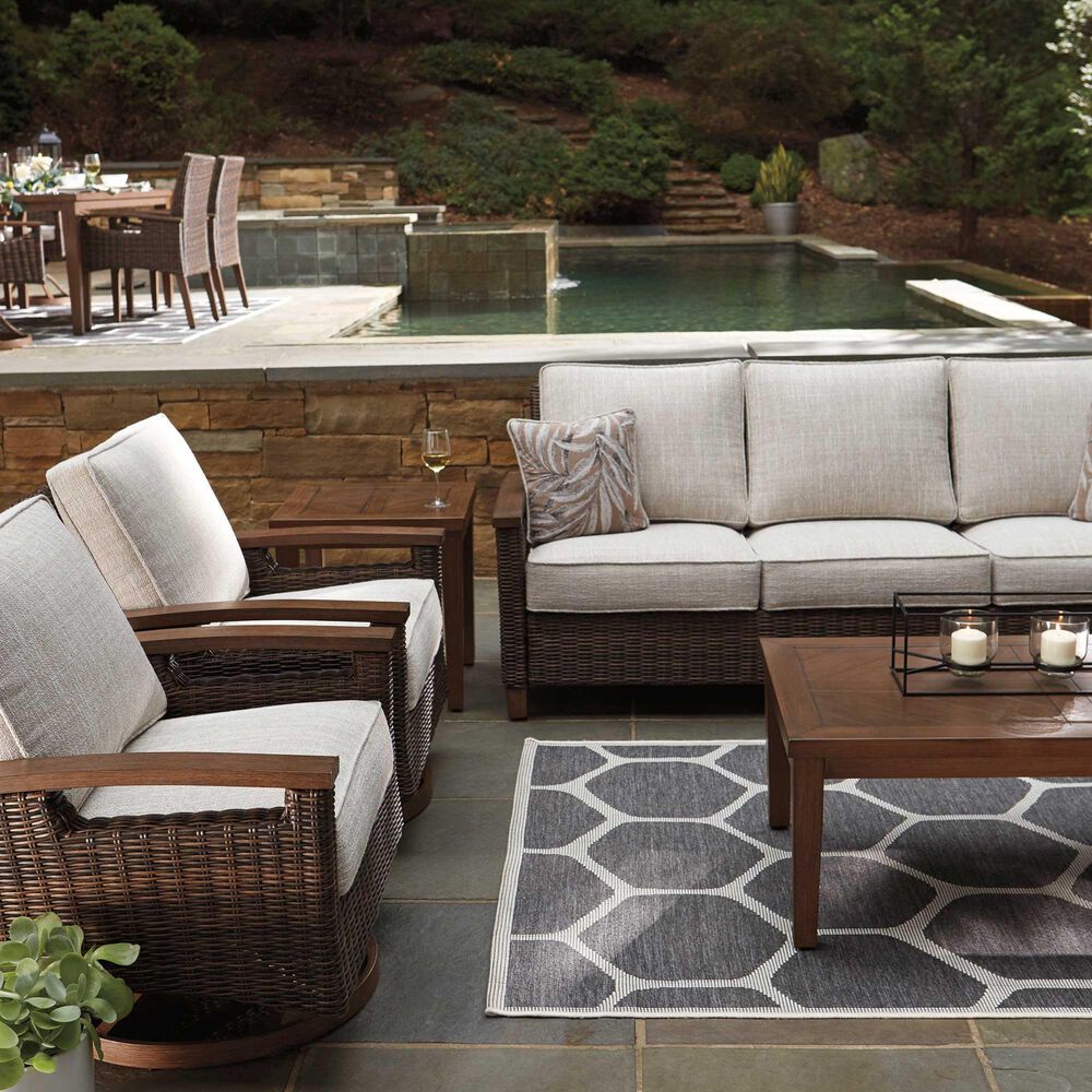Ashley Paradise Trail Sofa in Medium Brown, , large