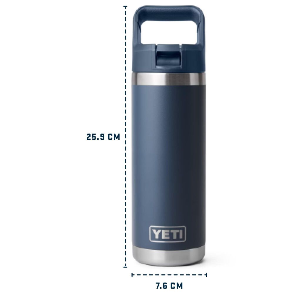 YETI Rambler 18 Oz Water Bottle with Color-Matched Straw Cap in Pampa Green, , large
