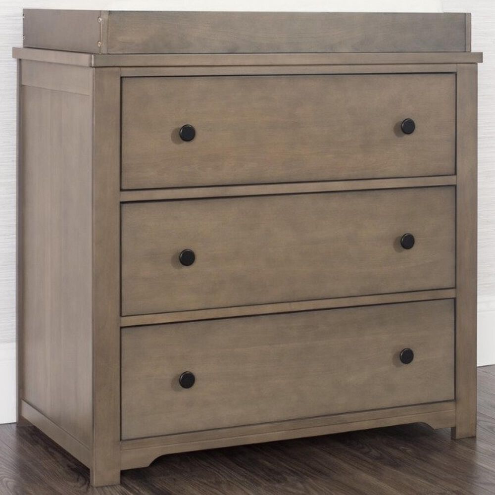 Foundations Worldwide Harmony 3-Drawer Dresser with Changing Table Topper in Dusty Heather, , large
