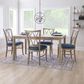Linon Home Decor Andes Side Chair with Navy Cushion Seat in Natural, , large