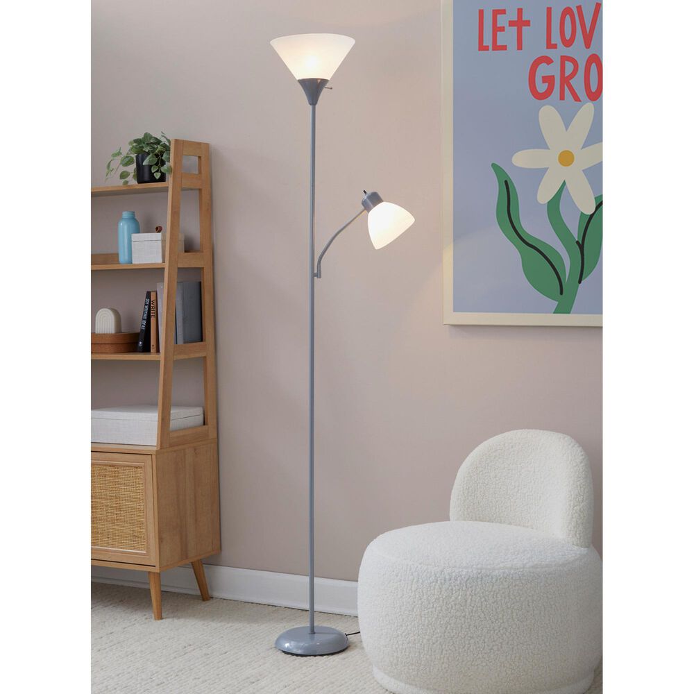 Grandview Gallery Dual Shade Floor Lamp in Silver, , large