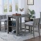 HOMLUX Counter Height Upholstered Chair in Gray (Set of 2), , large
