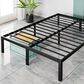 Hearth and Haven Queen Heavy Duty Metal Bed Frame in Black, , large