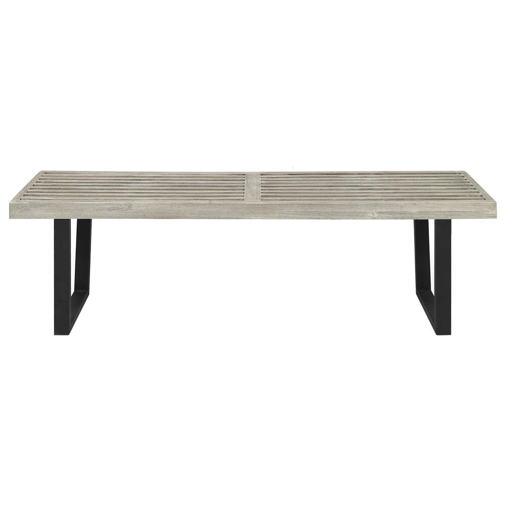 Hearth and Haven Outdoor Dining Bench in Black and Gray, , large