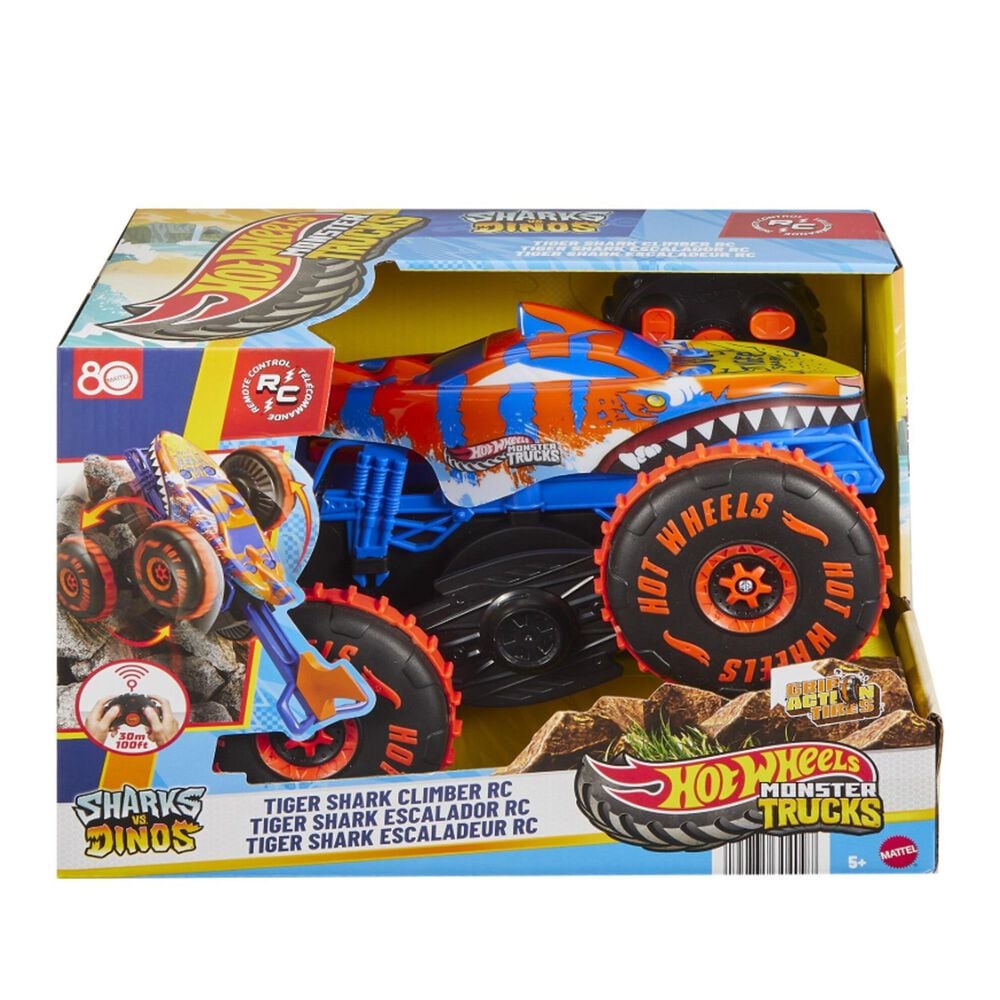 Hot Wheels Monster Truck Tiger Shark Radio Controlled Toy Car, , large