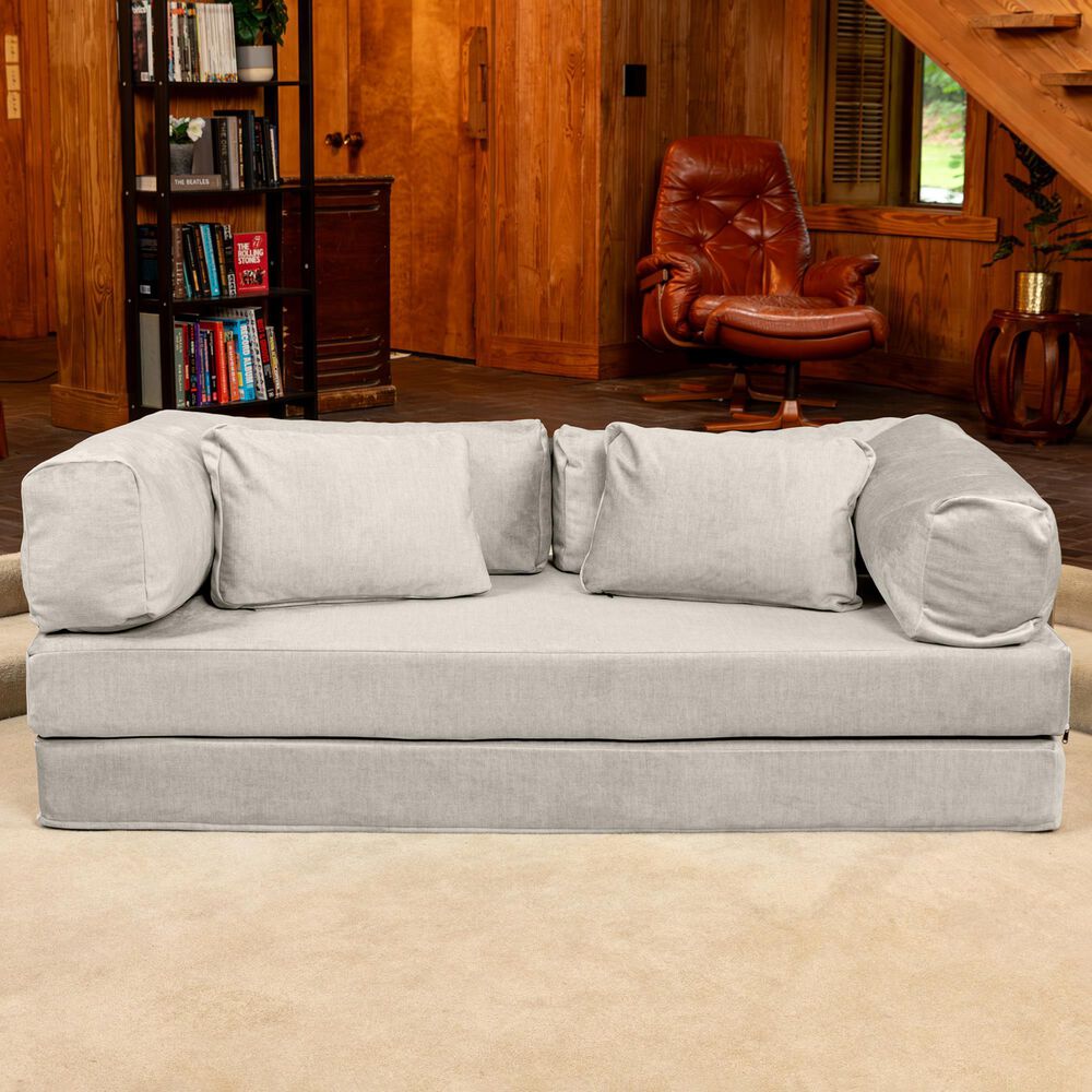 Jaxx Unsofa Stationary Loveseat in Ivory Velvet, , large