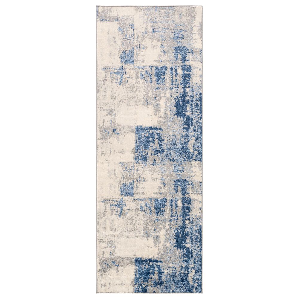 Surya Monaco MOC-2324 2'6" x 8' Navy, Medium Gray and Cream Runner, , large