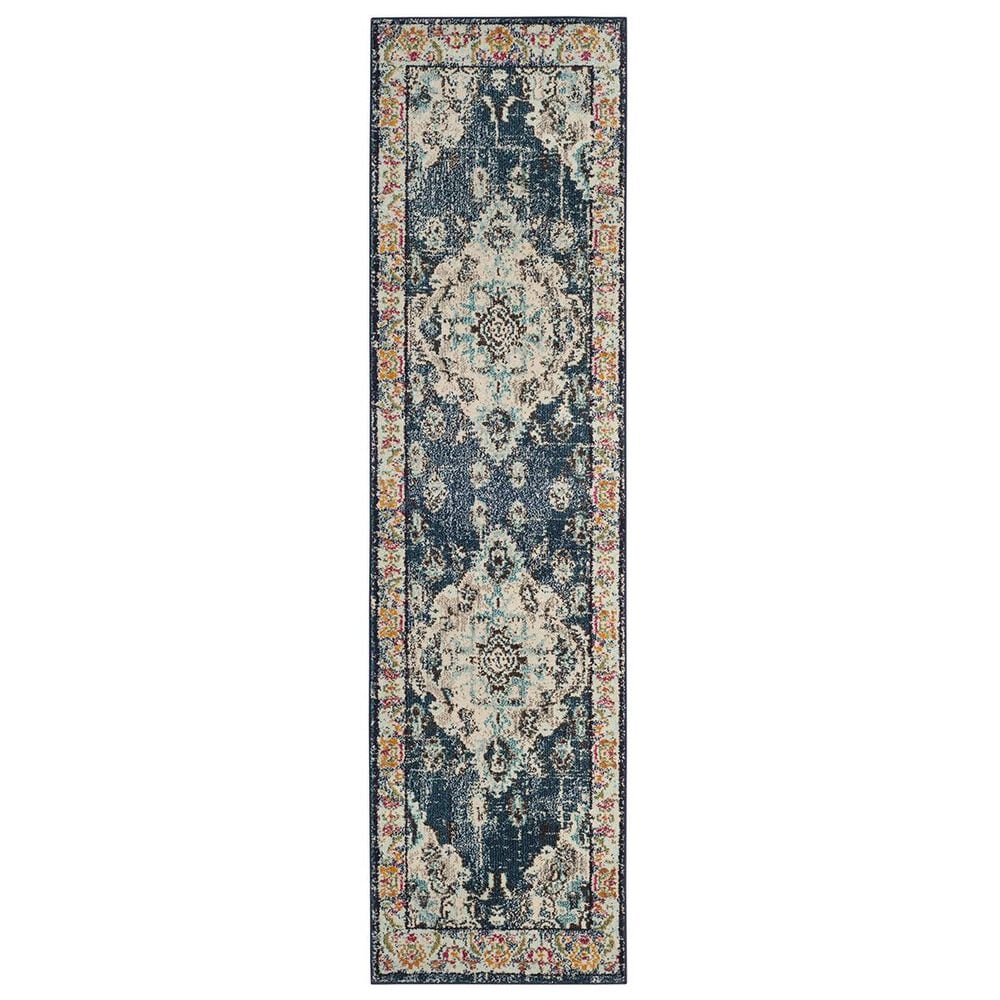 Safavieh Monaco MNC243N-222 2&#39;2&quot; x 22&#39; Navy/Light Blue Runner, , large