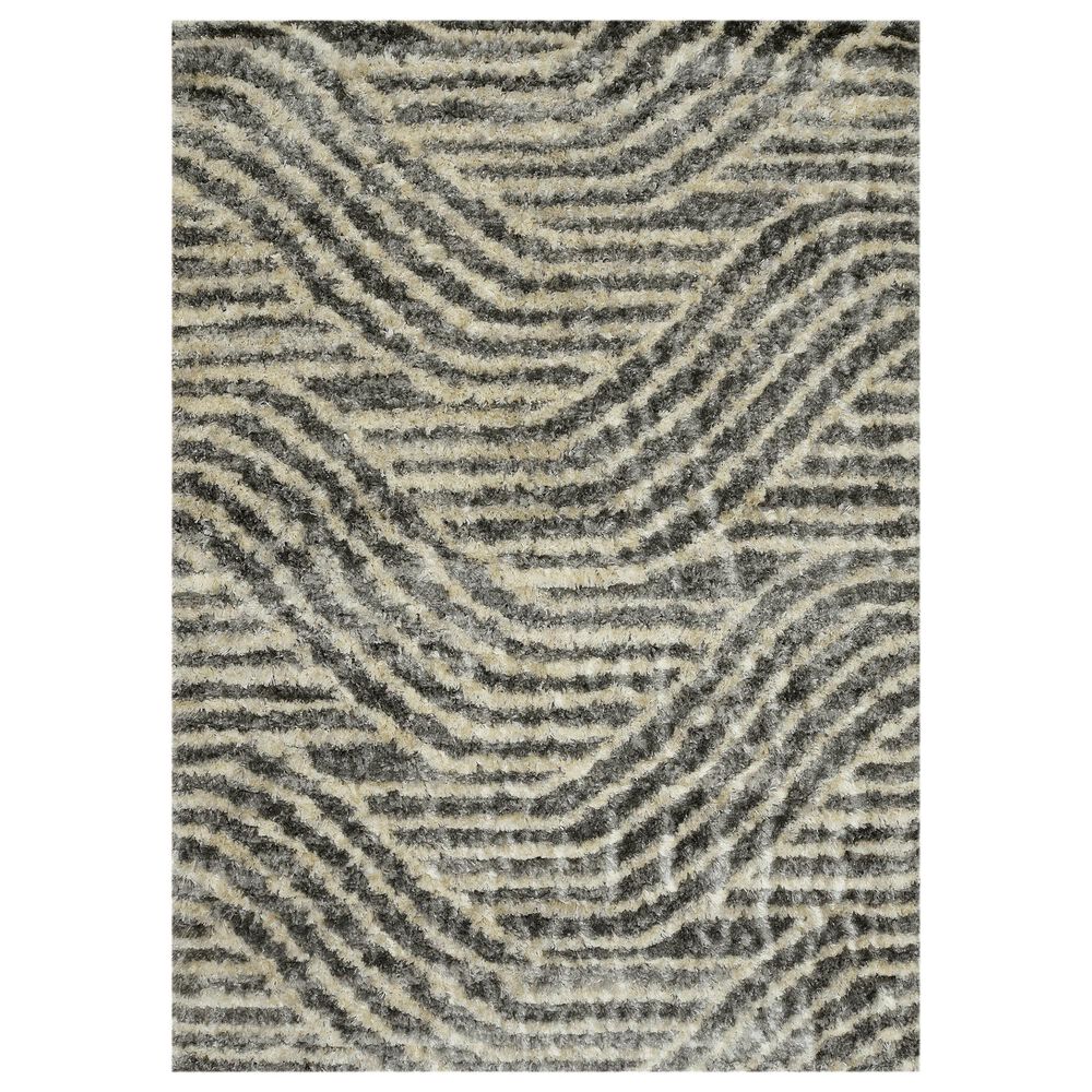Kas Oriental Rugs Merino Waves 5"3" x 7"7" Charcoal Area Rug, , large