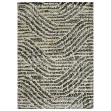 Kas Oriental Rugs Merino Waves 5"3" x 7"7" Charcoal Area Rug, , large